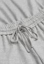 Gri Bluză de Bumbac Scurtă cu Elastic și Pantaloni Largi cu Șnur în Talie Rionnea