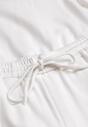 Set bumbac alb - Bluză scurtă cu elastic și pantaloni largi cu șnur în talie Rionnea