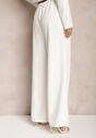 Białe Szerokie Spodnie w Eleganckim Stylu Hanessame