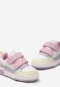 Różowo-Fioletowe Buty Sportowe Sneakersy na Platformie z Tłoczeniem na Rzep Tetiala