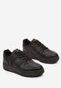 Sneakers Negri Inchidere cu Siret din Piele Ecologica Talpa Groasa Perforata Marunt Loeda