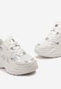 Białe Sneakersy z Siateczkowymi i Metalicznymi Wstawkami Telarisa