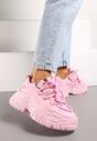 Sneakers Roz Lasandre cu Platforma Joasa si Sireturi Groase