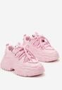 Sneakers Roz Lasandre cu Platforma Joasa si Sireturi Groase