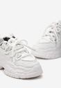 Białe Sneakersy z Grubymi Sznurówkami na Niskiej Platformie Lasandre