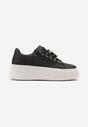 Sneakers Negri cu Pandantiv Metalic cu Strasuri pe Sireturi Edosa