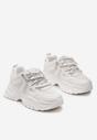Białe Sneakersy z Ozdobnym Sznurowaniem na Platformie Namellisa