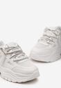 Białe Sneakersy z Ozdobnym Sznurowaniem na Platformie Namellisa