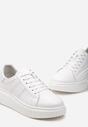 Białe Skórzane Sneakersy w Minimalistycznym Stylu na Niskiej Platformie Sagraff