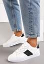 Sneakerși Alb-Negri cu Inserții Acoperite cu Zirconiu Almarie