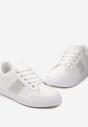Białe Sneakersy ze Wstawkami Pokrytymi Cyrkoniami Almarie