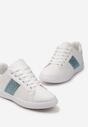 Biało-Niebieskie Sneakersy Sznurowane Ozdobione Brokatem Vistasta