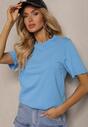 Tricou Albastru Deschis din Bumbac cu Croială Clasică Wasella