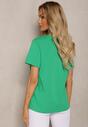 Tricou Verde din Bumbac cu Imprimeu Ornamental Frontal Menettia