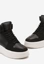 Czarne Sneakersy za Kostkę z Platformą i Sznurowaniem Aldera