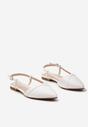Białe Sandały Szpiczaste bez Pięty ze Sprzączką Mintella