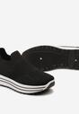 Czarne Wsuwane Buty Sportowe z Miękką Cholewką na Niskiej Platformie Dionema