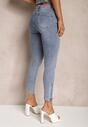 Jasnoniebieskie Jeansy Skinny z Bawełny High Waist Zunemia