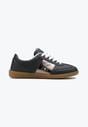 Sneakerși Negri cu Talpă Plată cu Șiret și Inserție Decorativă Drukesti