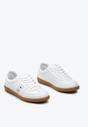 Sneakerși albi cu talpă joasă cu sistem de închidere și inserție decorativă Drukesti