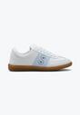Sneakerși Alb-Bleu cu Talpă Plată cu Șiret și Inserție Decorativă Drukesti