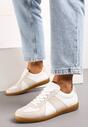Sneakers Teniși bej-albi cu cusături decorative Sumina
