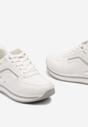 Białe Sneakersy na Piankowej Podeszwie z Brokatowymi Wstawkami Pallasia