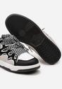 Czarne Sneakersy z Metalicznym Błyskiem i Podwójnym Sznurowaniem Piniara
