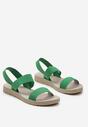 Zielone Wsuwane Sandały Sportowe z Elastycznymi Paskami Adrasttea