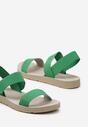 Zielone Wsuwane Sandały Sportowe z Elastycznymi Paskami Adrasttea