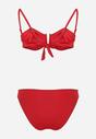 Czerwone Bikini Dwuczęściowe Biustonosz z Metaliczną Wstawką i Majtki Elastyczne Adrastea