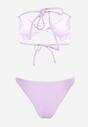 Fioletowe Bikini 2-Częściowe Majtki Figi i Biustonosz Wiązany na Plecach Calix