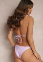 Fioletowe Bikini 2-Częściowe Majtki Figi i Biustonosz Wiązany na Plecach Calix