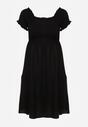 Rochie Neagră de Vară din Bumbac tip Spaniolă cu Volane Lorania