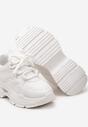 Białe Sneakersy na Platformie z Wycięciem i Grubymi Sznurówkami Bosylia