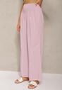 Pantaloni Roz Culotes Talie Înaltă Elastic Lipadre