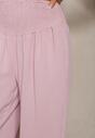 Pantaloni Roz Culotes Talie Înaltă Elastic Lipadre