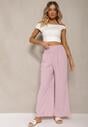 Pantaloni Roz Culotes Talie Înaltă Elastic Lipadre