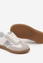 Biało-Srebrne Sneakersy Tenisówki z Klasycznym Sznurowaniem Norio