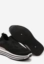 Czarne Buty Sportowe na Niskiej Platformie z Elastyczną Cholewką Lunaresa