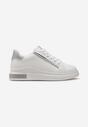 Sneakerși Alb-Argintii cu Inserții Sclipitoare și Pietre Strass Ingemi