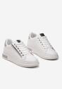 Sneakerși Alb-Argintii cu Inserții Sclipitoare și Pietre Strass Ingemi