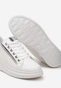 Sneakerși Alb-Argintii cu Inserții Sclipitoare și Pietre Strass Ingemi