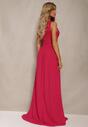 Różowa Asymetryczna Sukienka Rozkloszowana Maxi Adavia