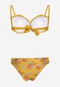 Żółte Bikini z Falbankami Biustonosz z Usztywnieniem na Regulowanych Ramiączkach i Majtki Typu Figi Giamarie