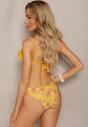 Żółte Bikini z Falbankami Biustonosz z Usztywnieniem na Regulowanych Ramiączkach i Majtki Typu Figi Giamarie