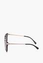 Czarne Klasyczne Okulary Przeciwsłoneczne z Metalicznymi Zausznikami Ainude
