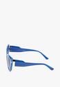 Niebieskie Okulary w Stylu Cat Eye z Masywnymi Oprawkami Amsesoa