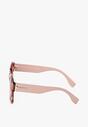 Jasnobrązowe Okulary Przeciwsłoneczne w Typie Cat Eye Fetella