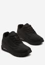 Czarne Sportowe Sneakersy z Ekoskóry Sznurowane z Grubą Podeszwą Air Westar